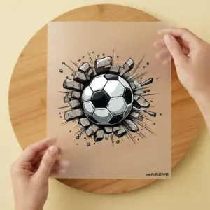 Bügelbild/Sticker -Fußball Mauer