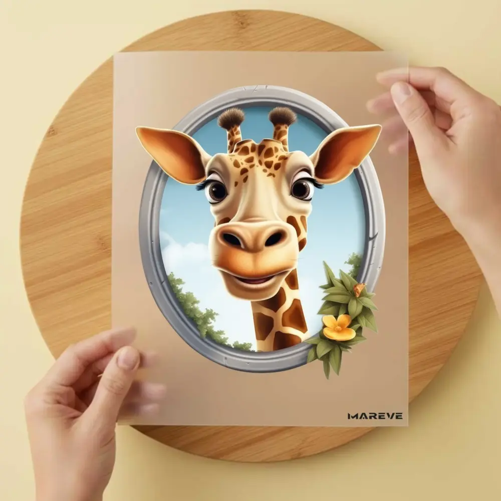 Bügelbild/Sticker - Giraffe - Ovaler Rahmen