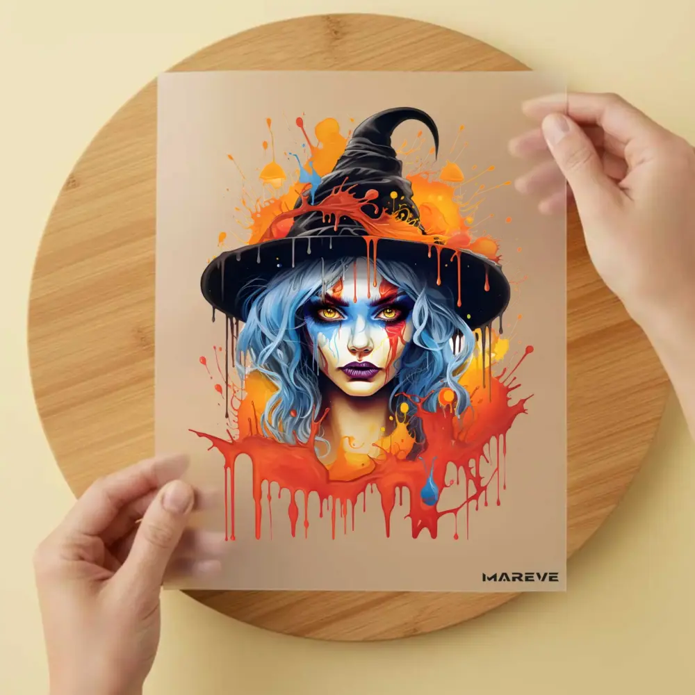 Bügelbild/Sticker - Hexe - Orange