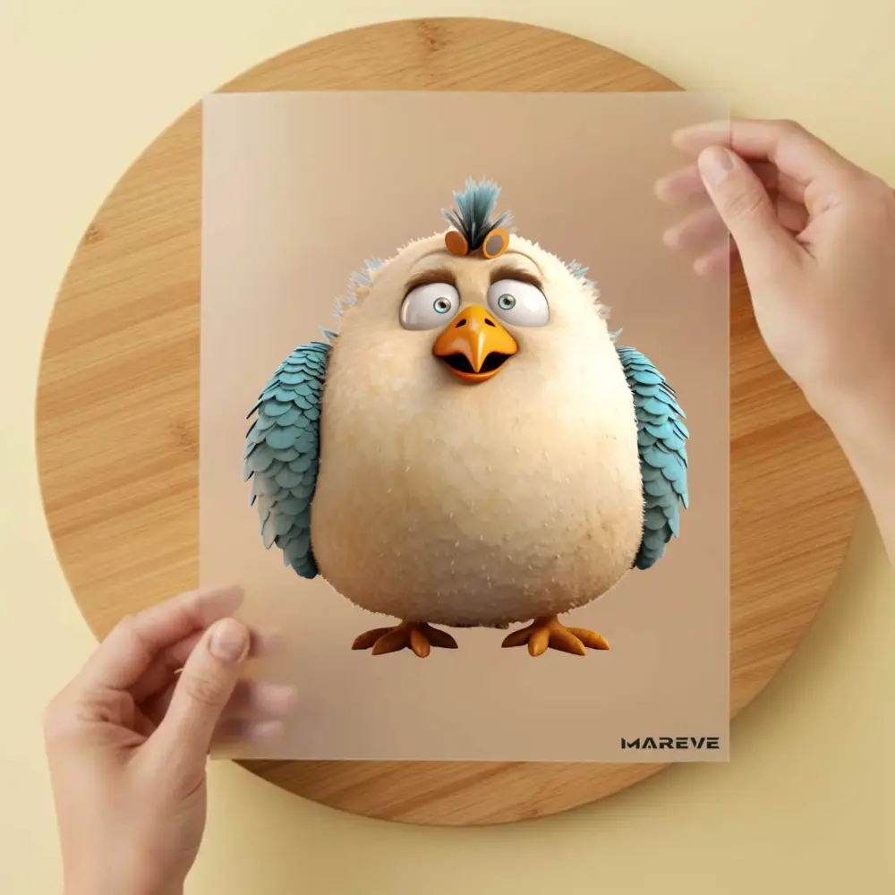 Bügelbild/Sticker - Huhn - Beige