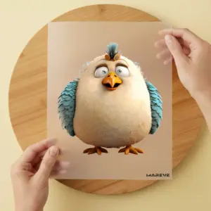 Bügelbild/Sticker - Huhn - Beige