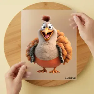 Bügelbild/Sticker - Huhn - Braun