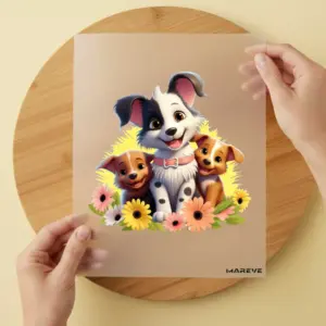 Bügelbild/Sticker - Hund - 3er - Schwarz/Weiß