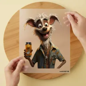 Bügelbild/Sticker - Hund - Bier