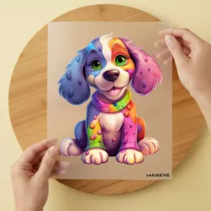 Bügelbild/Sticker - Hund - Rainbow