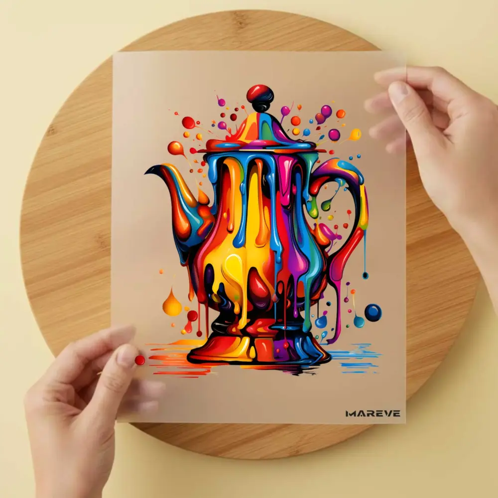 Bügelbild/Sticker - Kaffeekanne - Melting