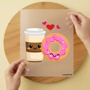 Bügelbild/Sticker - Kakao/Donut