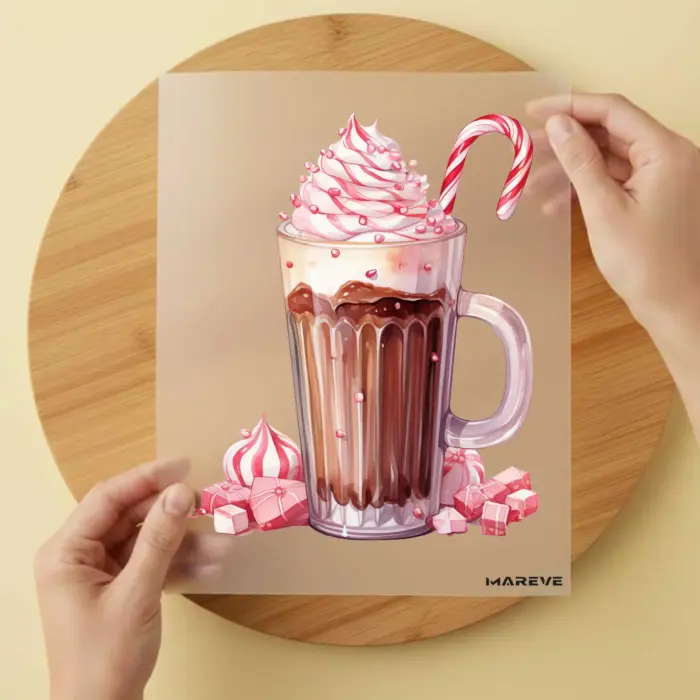 Bügelbild-Kakao-Zuckerstange