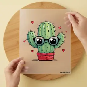 Bügelbild/Sticker - Kaktus - Brille