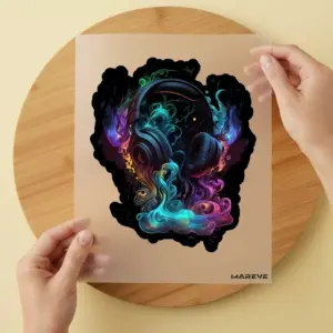 Bügelbild/Sticker - Kopfhörer - Rauch