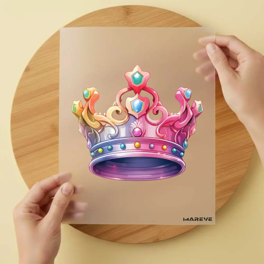 Bügelbild/Sticker - Krone - Rainbow