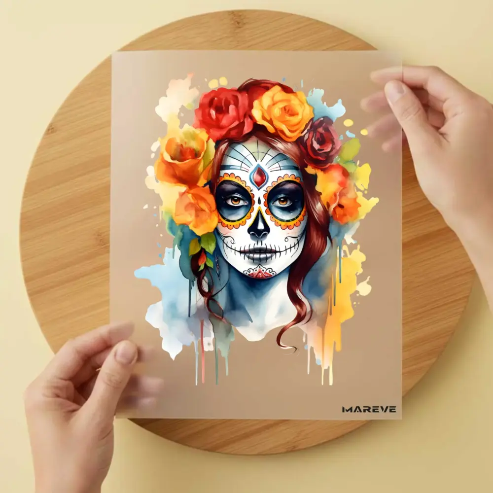 Bügelbild/Sticker - La Catrina - Flowerbomb