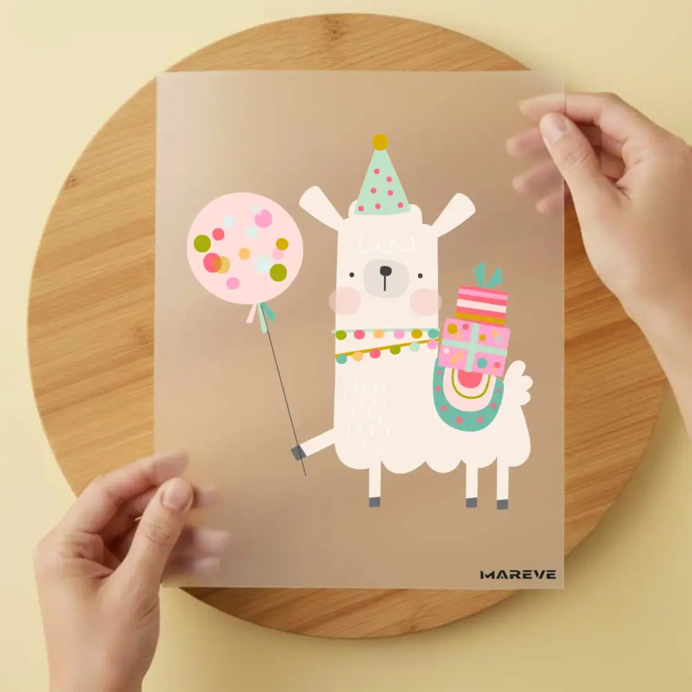 Bügelbild/Sticker - Lama - Ballon