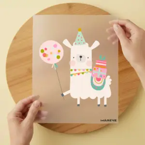 Bügelbild/Sticker - Lama - Ballon