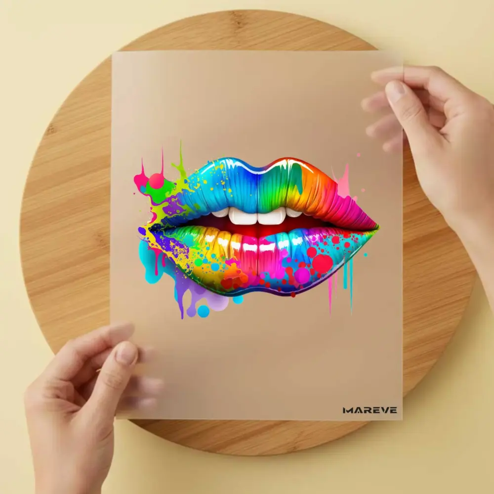 Bügelbild/Sticker - Lippe - Rainbow