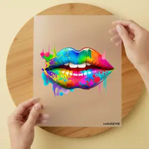Bügelbild/Sticker - Lippe - Rainbow