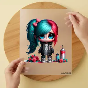 Bügelbild/Sticker - Mädchen - Graffittidosen