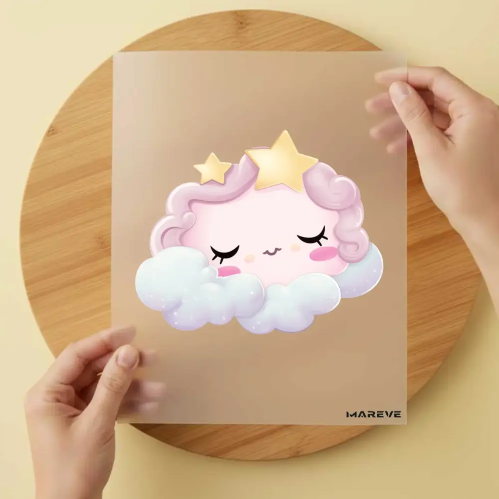 Bügelbild/Sticker - Mädchenwolke - Rosa