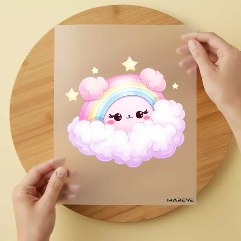 Bügelbild/Sticker - Mädchenwolke mit Regenbogen