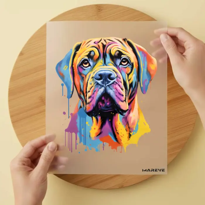 Bügelbild-Mastiff-Bunt