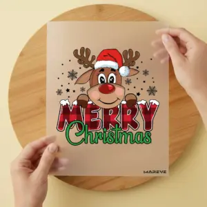 Bügelbild/Sticker - Merry Christmas - Rentier