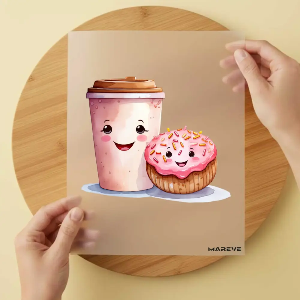 Bügelbild/Sticker - Milch/Muffin - Rosa