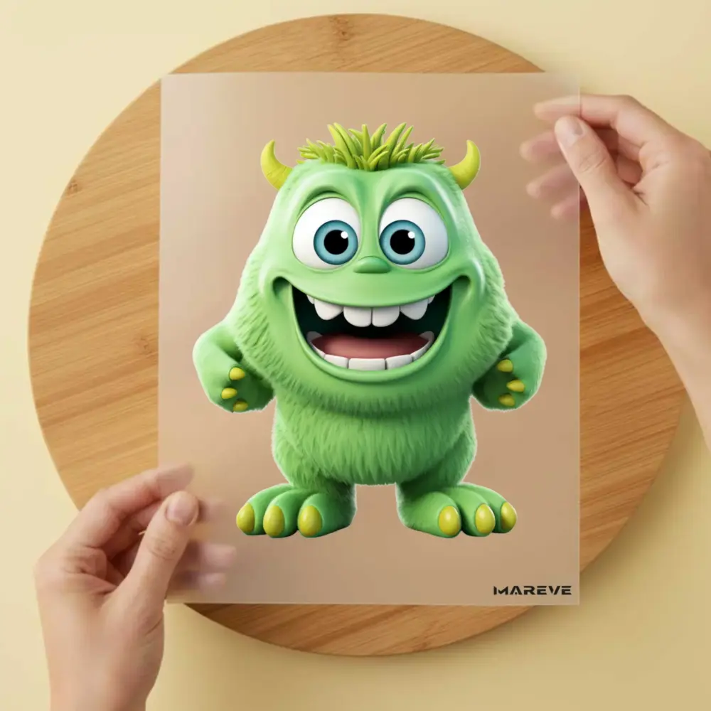 Bügelbild/Sticker - Monster - Flauschi - Grün