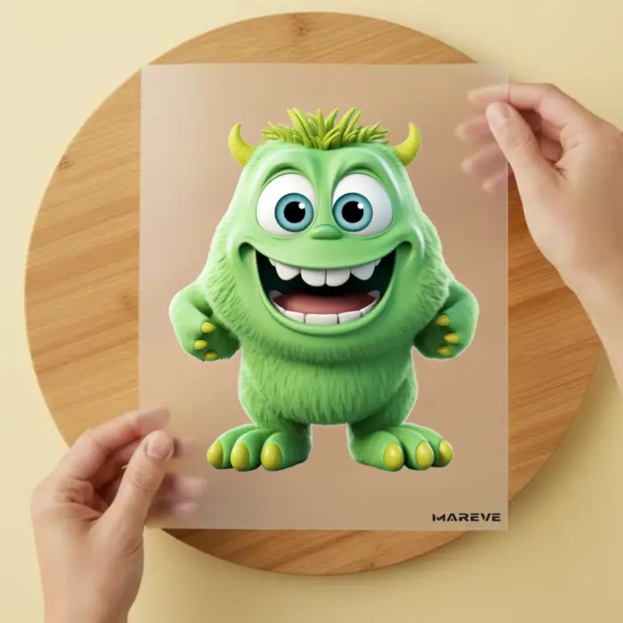 Bügelbild-Monster-Flauschi-Grün