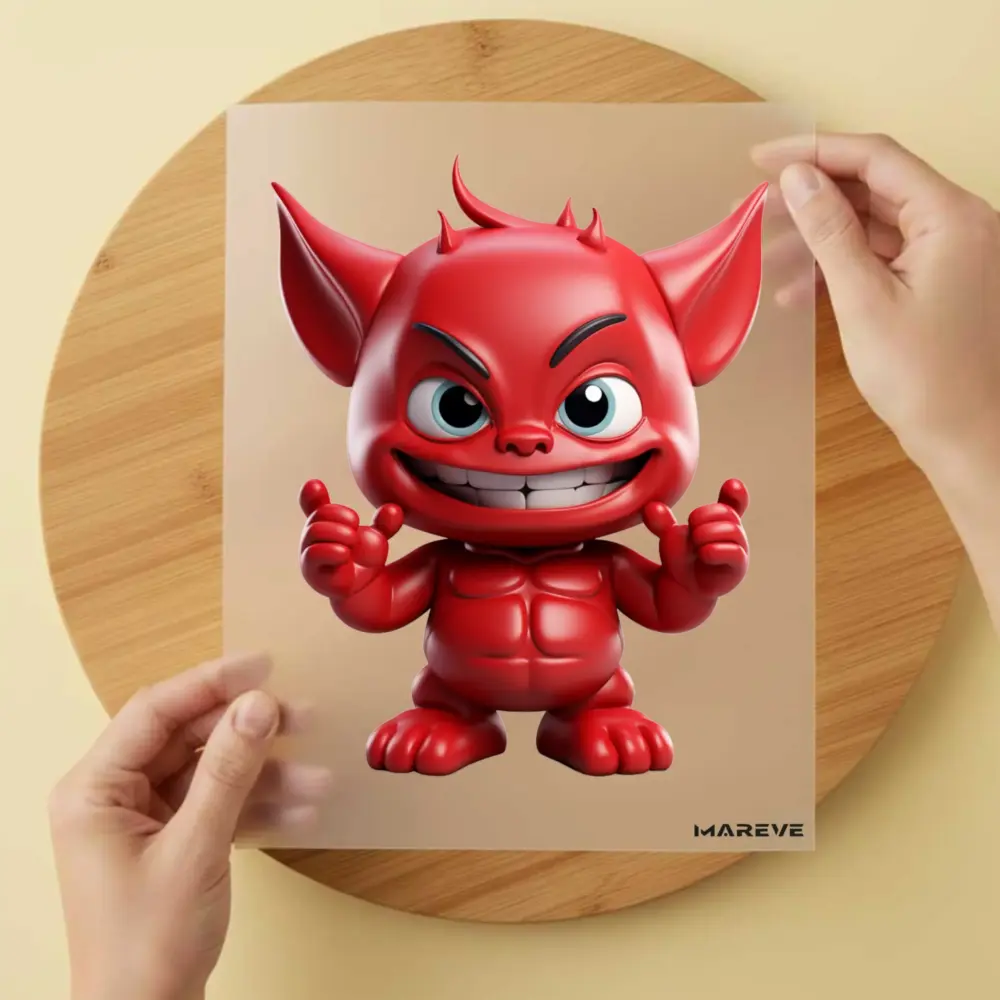 Bügelbild/Sticker - Monster - Teufel - Rot