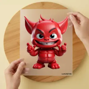 Bügelbild/Sticker - Monster - Teufel - Rot