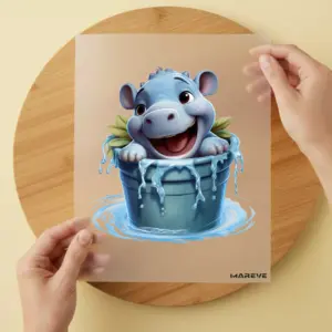 Bügelbild/Sticker - Nilpferd - Baden