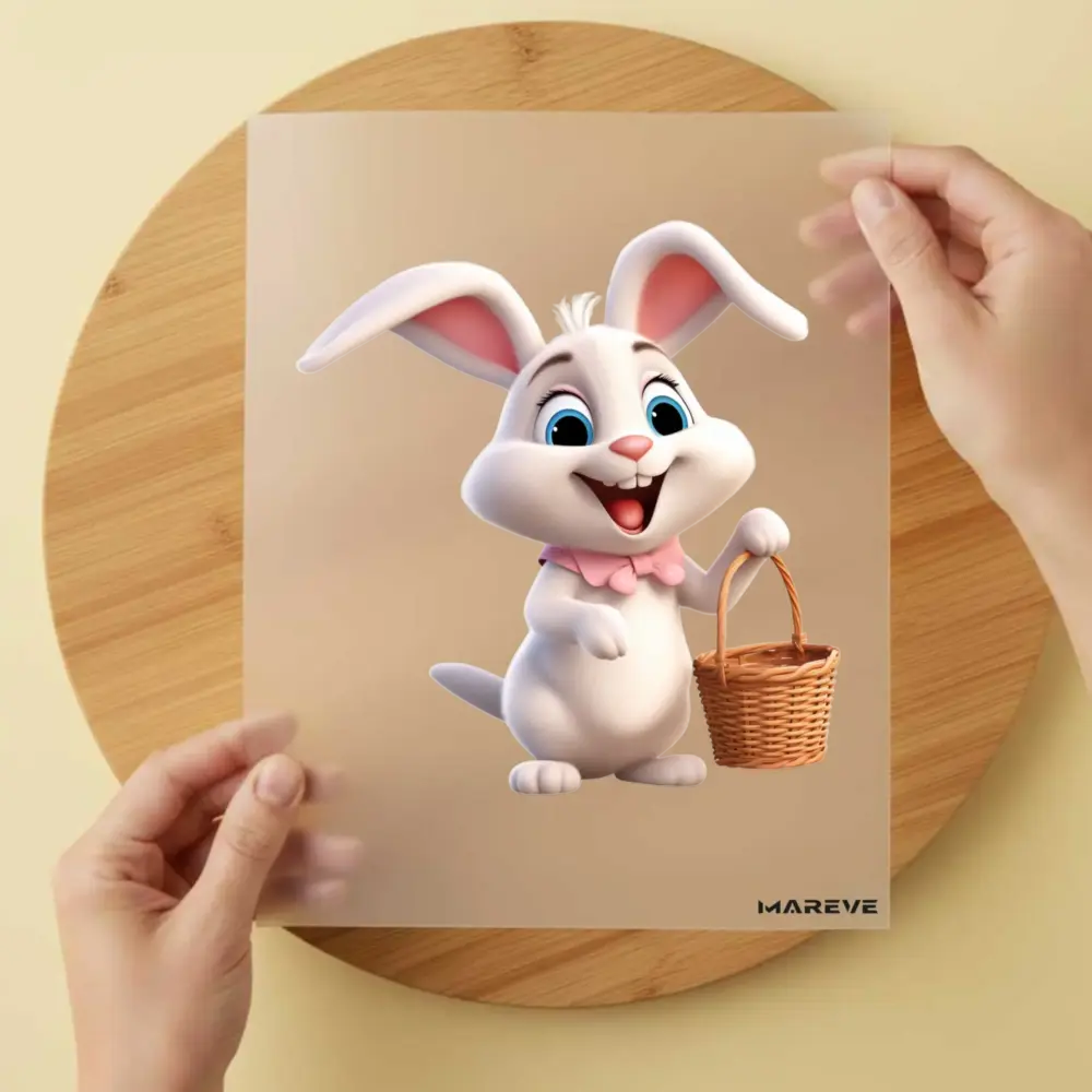 Bügelbild/Sticker - Osterhase - Korb
