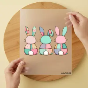 Bügelbild/Sticker - Osterhase - 3er - Bunt