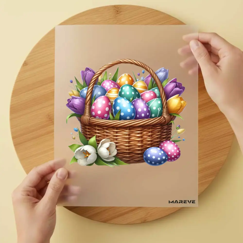 Bügelbild/Sticker - Osterkorb