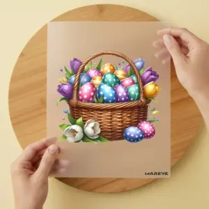 Bügelbild/Sticker - Osterkorb