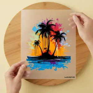 Bügelbild/Sticker - Palmen - Bunt