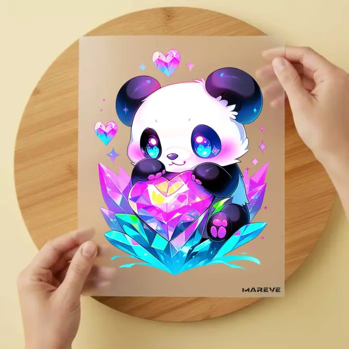 Bügelbild-Panda-Diamant