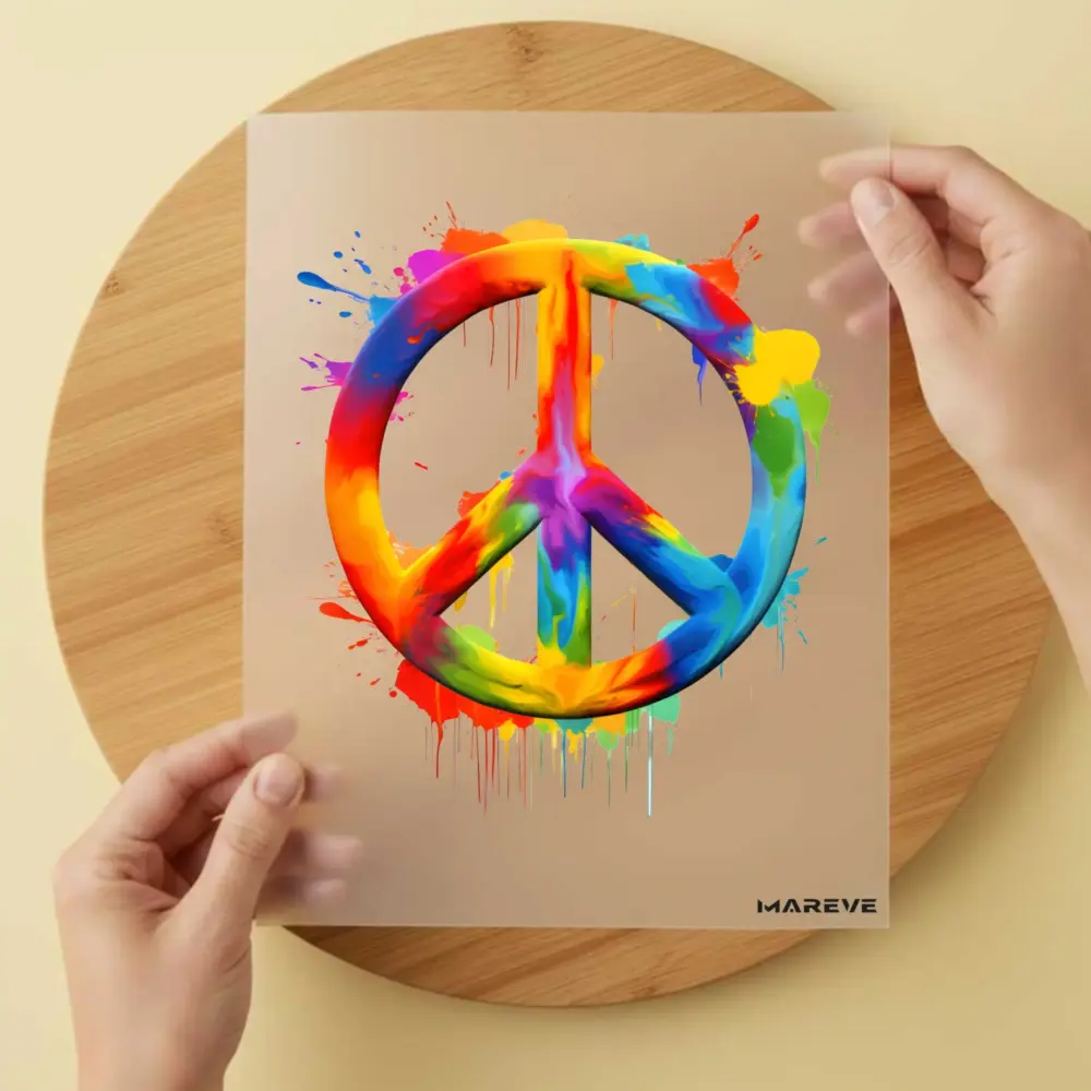 Bügelbild/Sticker - Peace - Rainbow