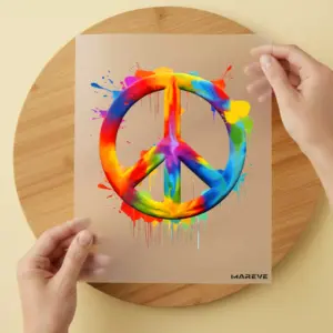 Bügelbild/Sticker - Peace - Rainbow