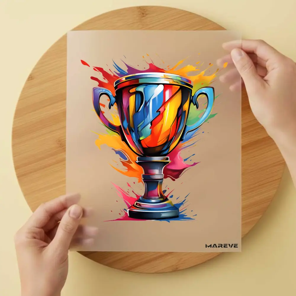 Bügelbild/Sticker - Pokal - Rainbow