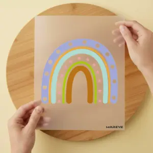 Bügelbild/Sticker - Regenbogen/Sterne - Rosa