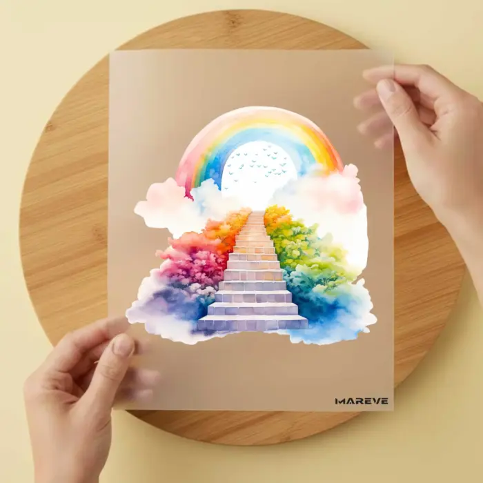 Bügelbild-Regenbogentreppe Bügelbild-Regenbogentreppe