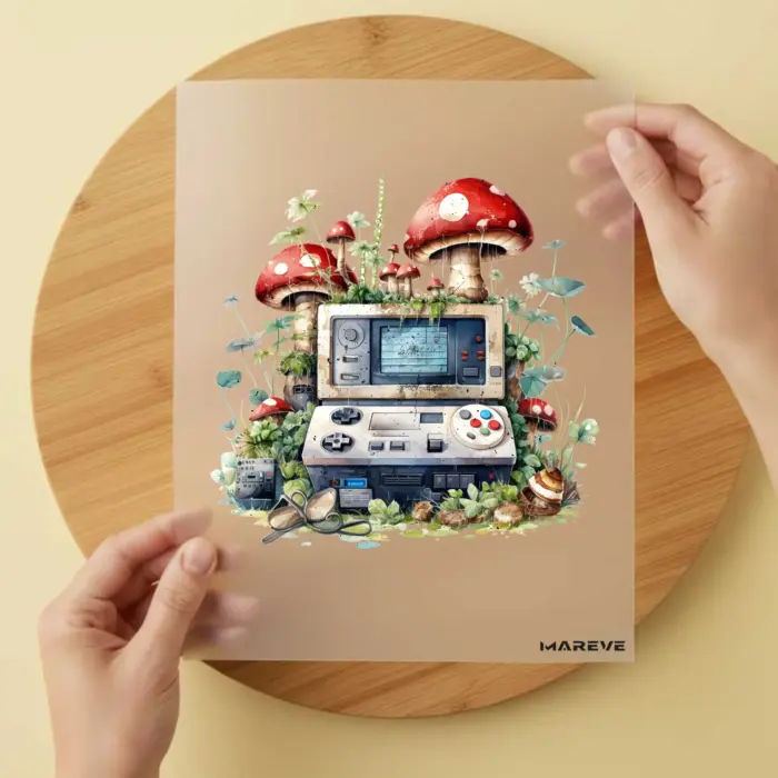 Bügelbild-Retro-Gamer-Pilze Bügelbild-Retro-Gamer-Pilze