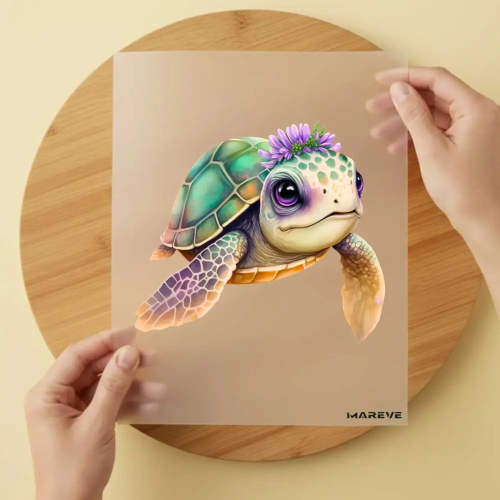 Bügelbild/Sticker - Schildkröte - Mädchen - Grün/Lila