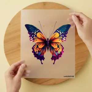 Bügelbild/Sticker - Schmetterling - Orange/Lila