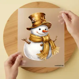 Bügelbild/Sticker - Schneemann - Gold