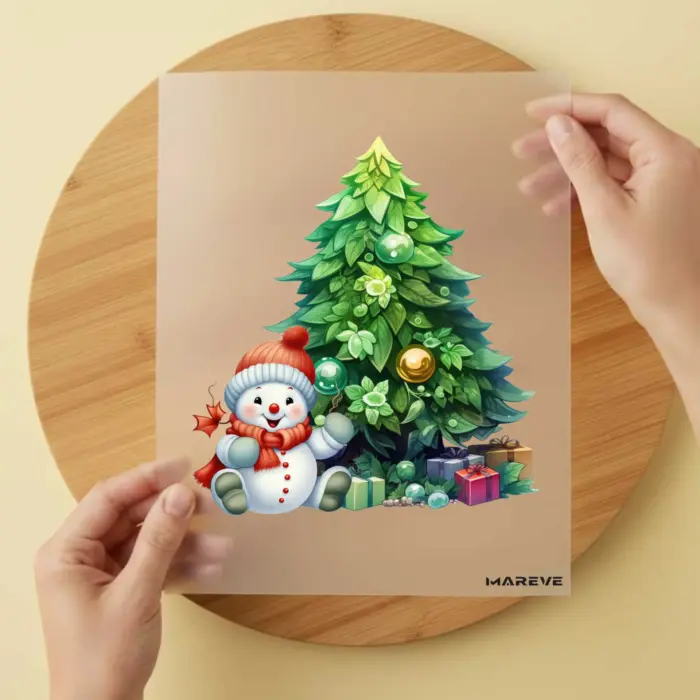 Bügelbild-Schneemannbaby-Tannenbaum