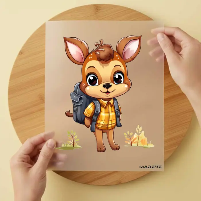 Bügelbild-Schule-Reh