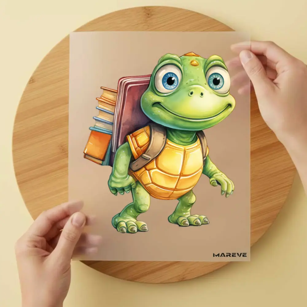 Bügelbild/Sticker - Schule - Schildkröte