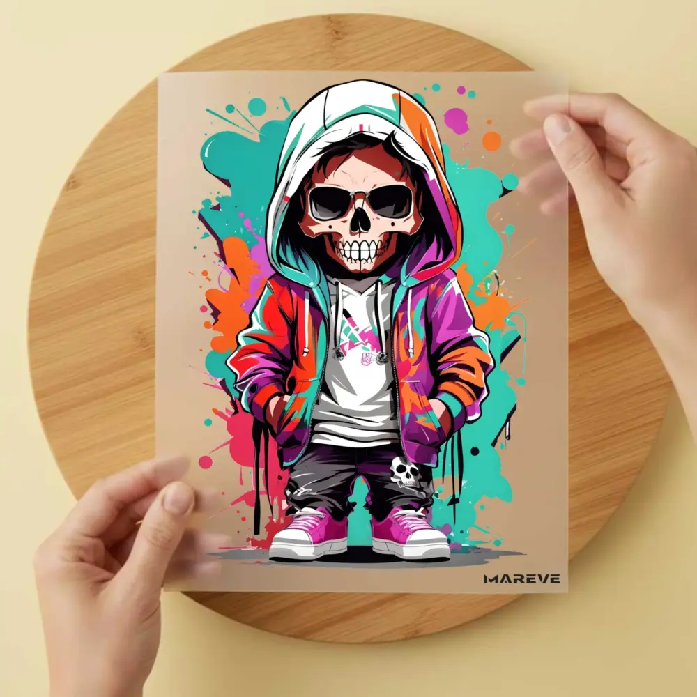 Bügelbild/Sticker - Skelett - Cool
